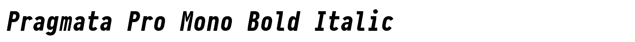 Pragmata Pro Mono Bold Italic image